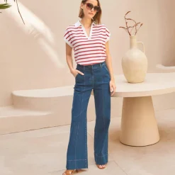Jean flare à plis