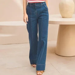 Jean flare à plis