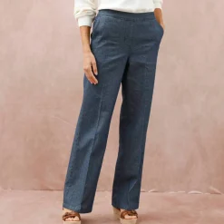 Jean large taille élastiquée, denim léger