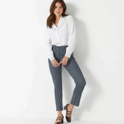 Jean 7/8ème rayé
