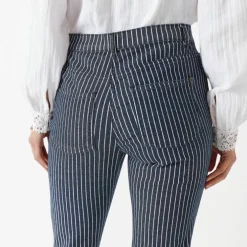 Jean 7/8ème rayé