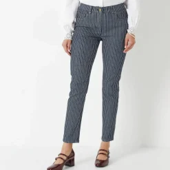 Jean 7/8ème rayé