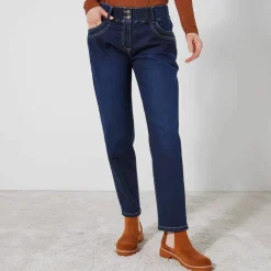 Jean mom taille élastiquée