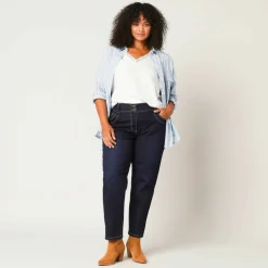 Jean mom taille élastiquée