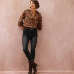 Jean slim taille haute, grande stature