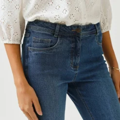Jean slim, taille haute, petite stature