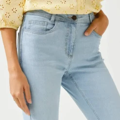 Jean slim, taille haute, petite stature