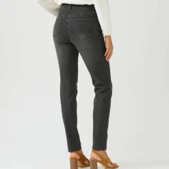 Jean slim, taille haute, petite stature