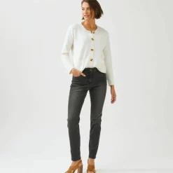Jean slim, taille haute, petite stature