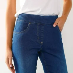 Jegging fuselé ultra stretch, maille effet jean