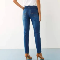Jegging fuselé ultra stretch, maille effet jean
