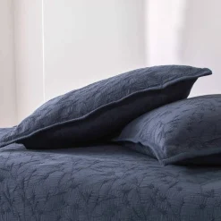 Jeté de lit jacquard gaufré "feuillage"