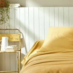 Jeté de lit uni tissé coton