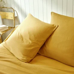 Jeté de lit uni tissé coton