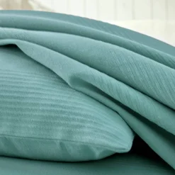 Jeté de lit uni tissé coton