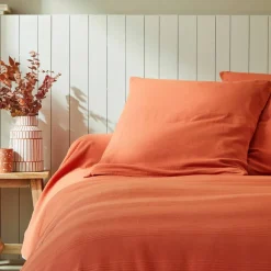 Jeté de lit uni tissé coton