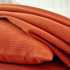Jeté de lit uni tissé coton
