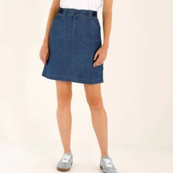 Jupe battle multi-poches, denim léger