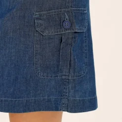 Jupe battle multi-poches, denim léger