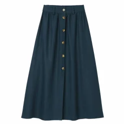 Jupe boutonnée unie
