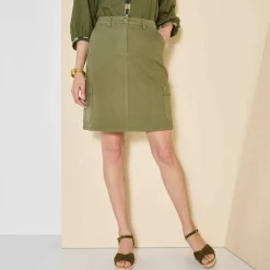 Jupe cargo, twill stretch