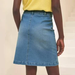 Jupe courte fendue en jean