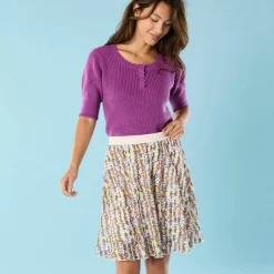 Jupe courte Spécial Petites, voile imprimé