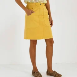 Jupe droite unie, twill