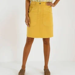 Jupe droite unie, twill
