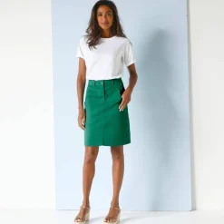 Jupe droite unie, twill
