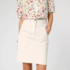 Jupe droite unie, twill