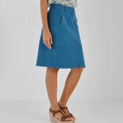 Jupe droite unie, twill