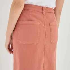 Jupe mi-longue boutonnée