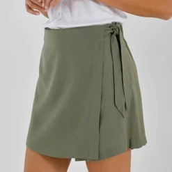 Jupe short en lin mélangé