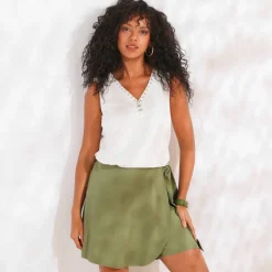 Jupe-short nouée, unie
