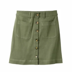Jupe évasée courte boutonnée