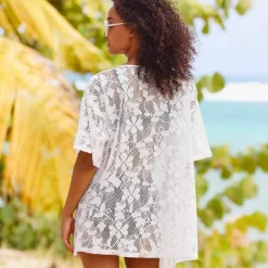 Kimono de plage en macramé