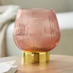 Lampe LED à poser en verre teinté