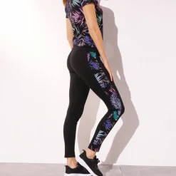 Legging à bande imprimée en coton stretch