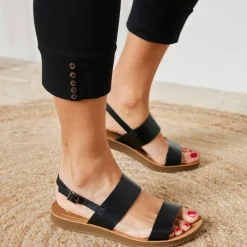 Legging 3/4, bas boutonné