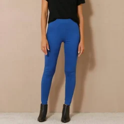 Legging bas de jambe zippé, taille élastiquée
