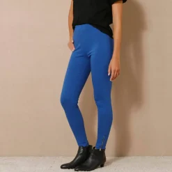 Legging bas de jambe zippé, taille élastiquée