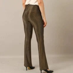 Legging bootcut taille élastiquée, maille brillante