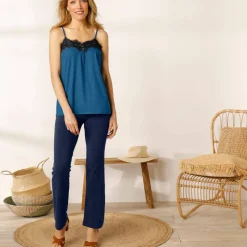 Legging bootcut uni, taille élastiquée