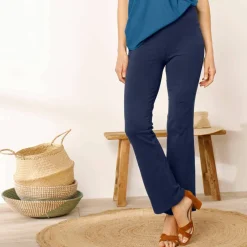 Legging bootcut uni, taille élastiquée