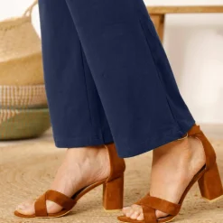 Legging bootcut uni, taille élastiquée