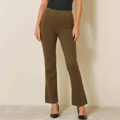 Legging bootcut uni, taille élastiquée