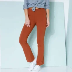 Legging bootcut uni, taille élastiquée