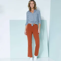 Legging bootcut uni, taille élastiquée