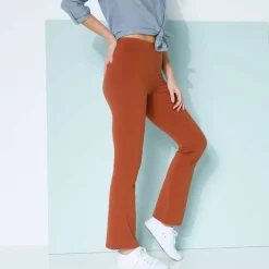 Legging bootcut uni, taille élastiquée